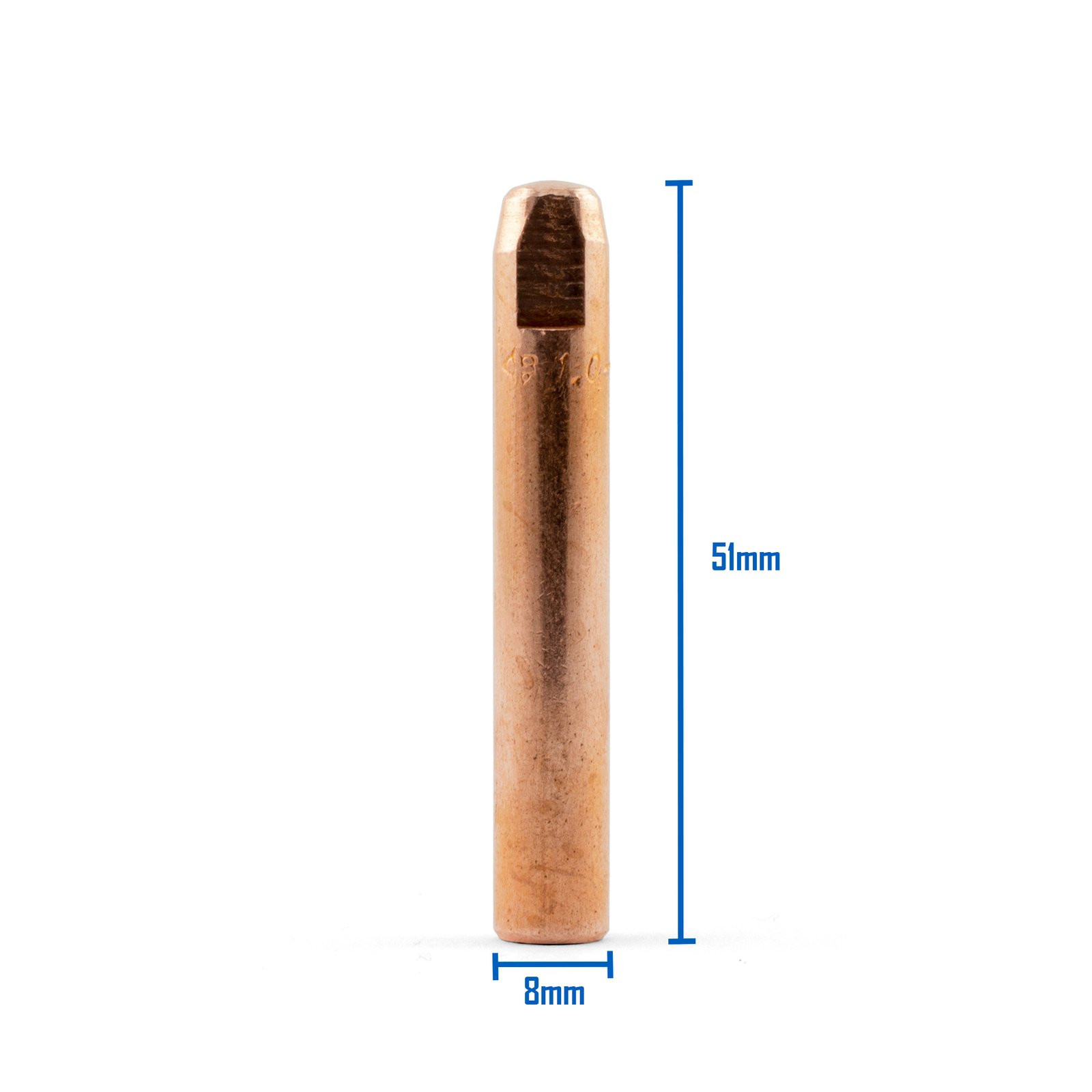 Bernard Style MIG Contact Tips 0.8mm - 25 Pack - Long 51mm