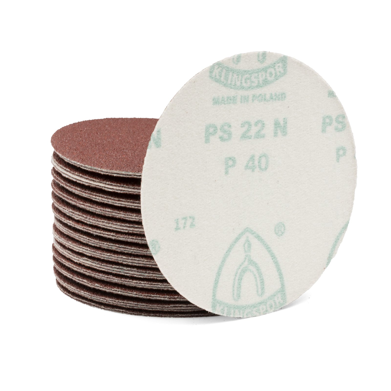 20207_50 Klingspor PS 22 K 150mm 6" 40 Grit Sanding Discs 50pk - Image 1