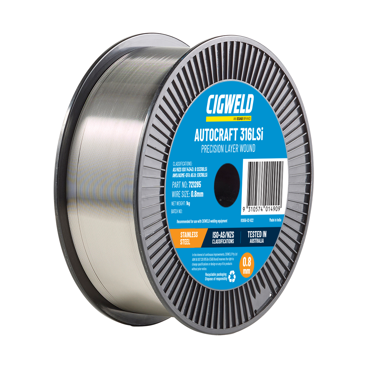 15kg - 1.2mm ER316LSi Stainless Steel MIG Welding Wire Cigweld - 721287