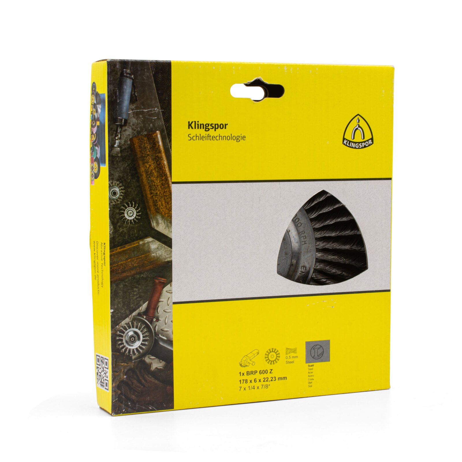 Klingspor BRP 600 Z 178mm 7" Pipeline Brush, Knotted Wire for Steel