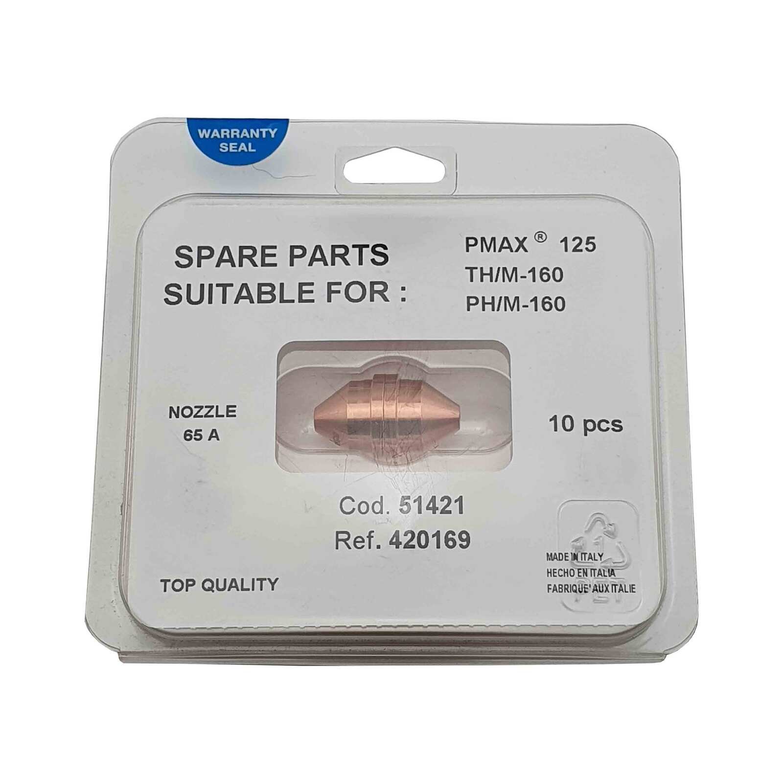 Plasma Cutter 65A Tip to Suit Hypertherm Powermax 125 - 10 Pack