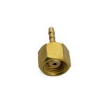 Racor de latón con barba 5/8 UNF para manguera de 4 mm, tuerca de regulador con barba