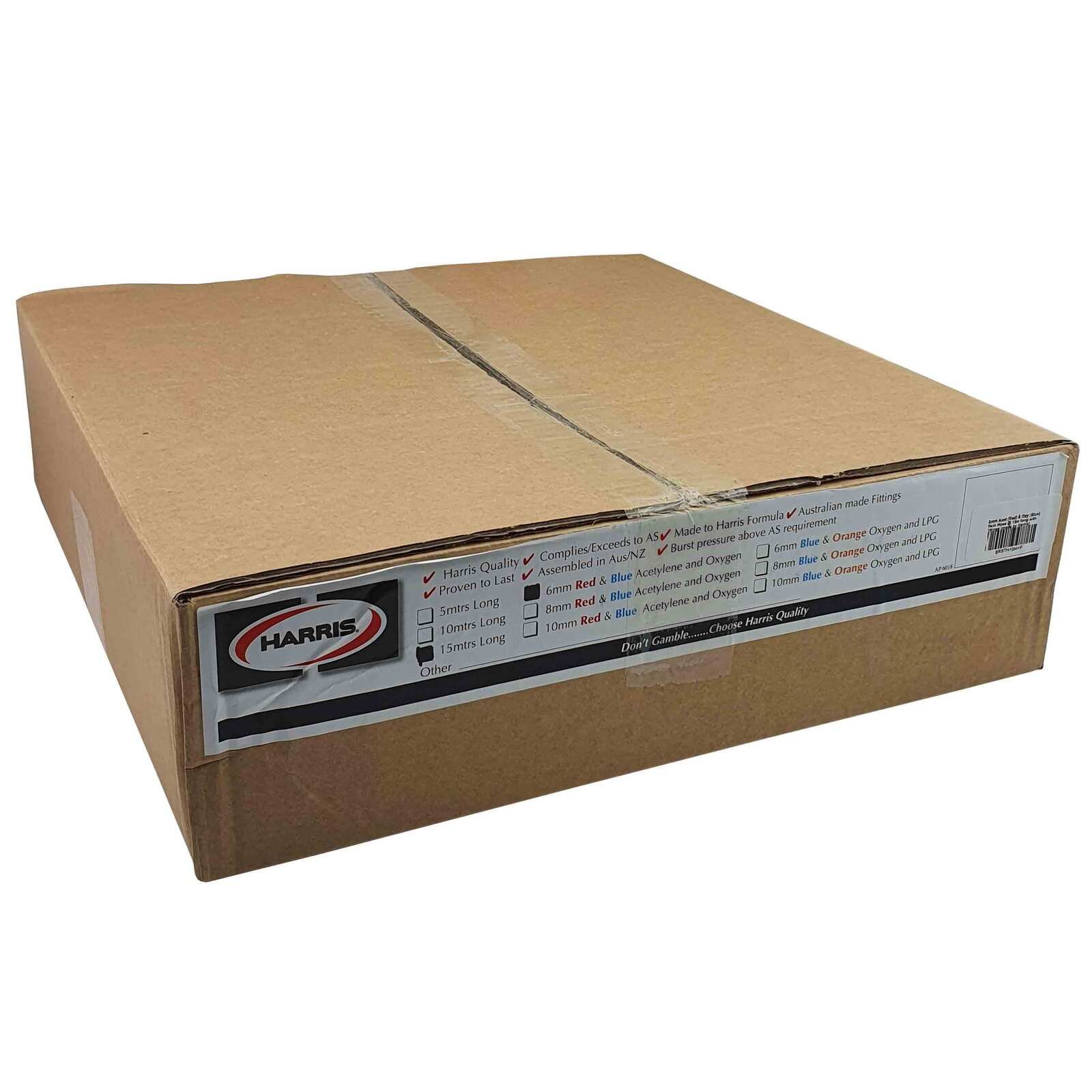 15m Harris Oxy / Acetylene 6mm Twin Hose with Fittings & Inspection Tag