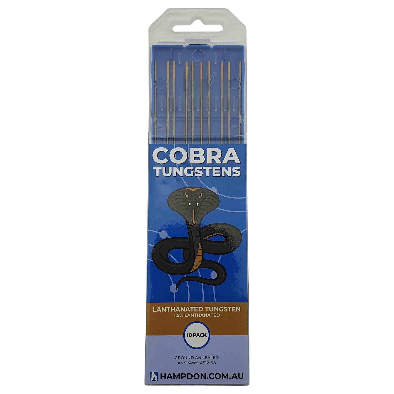 1.6mm 1.5% Lanthanated TIG Tungsten Electrodes 10 Each - Gold Tip