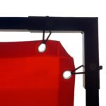 1.8x1.8m Red Welding Curtain & Frame Combo
