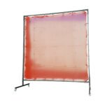 1.8x1.8m Red Welding Curtain & Frame Combo - Image 4