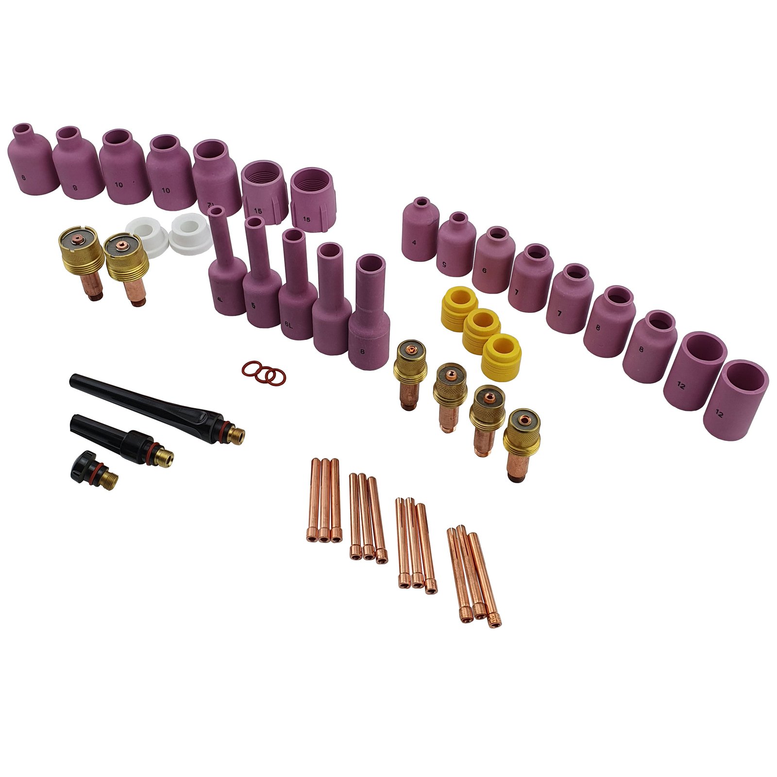 50Pcs BIG TIG Gas Lens Combo WP17|18|26 Variety Pack