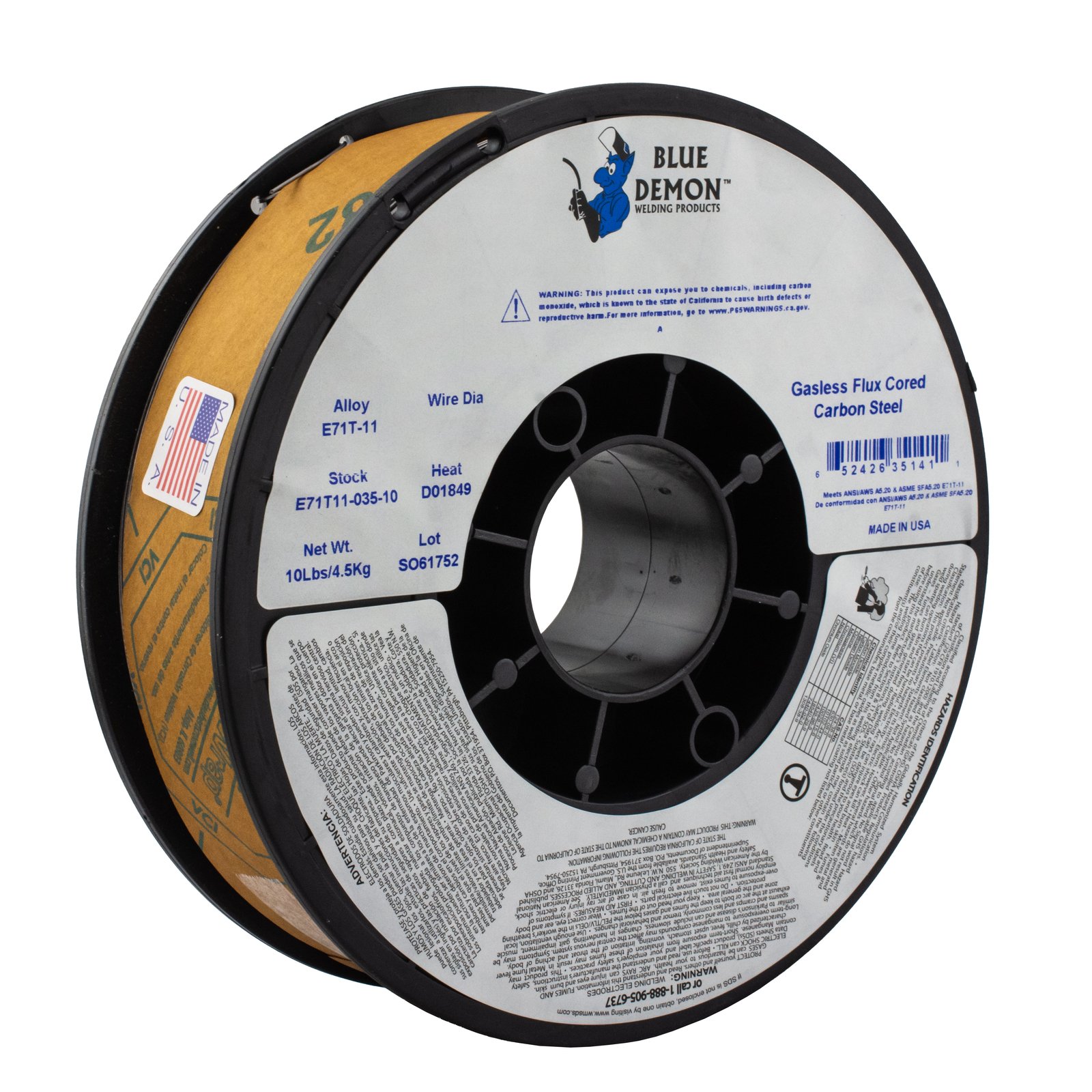 4 x Blue Demon 1.2mm E71T-11 Gasless MIG Welding Wire 4.5kg