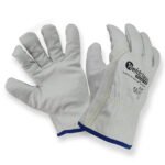 12x Medium Cow Hide Leather Riggers Gloves - Image 2