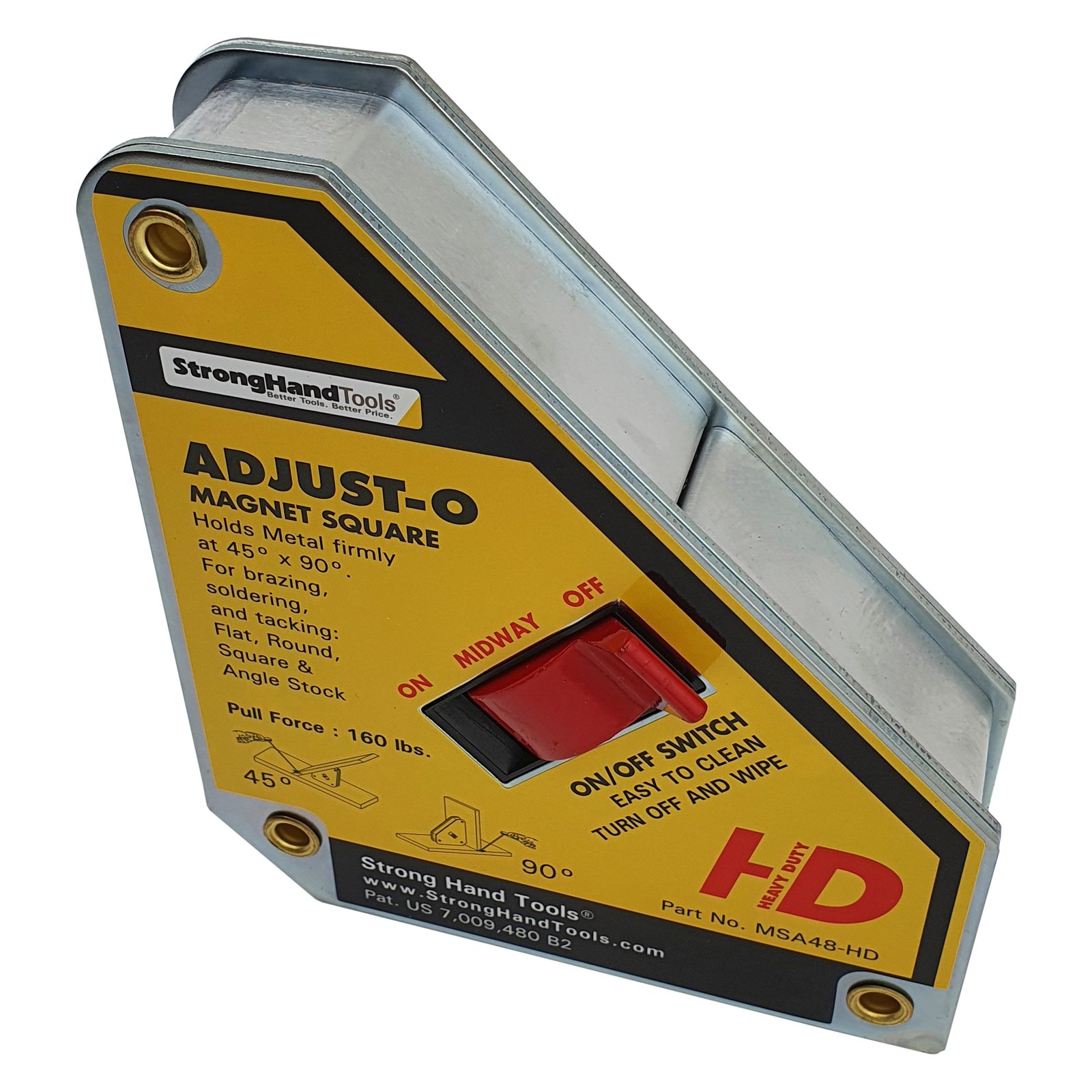Strong Hand Adjust-O Magnet Square 75kg On/Off 2 Pack