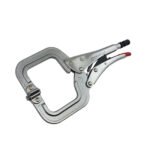 5 x Strong Hand Locking C-Clamp Pliers 280mm Long with Swivel Pad Ends - Image 5