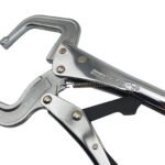 2 x Strong Hand Locking C-Clamp Pliers 280mm Long with Round Ends - Image 5