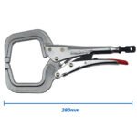 5 Strong Hand 280mm Locking C-Clamp Pliers Round Ends
