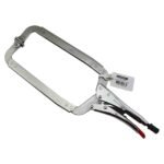 2 x Strong Hand Locking C-Clamp Deep Pliers 480mm Long with Swivel Pad Ends