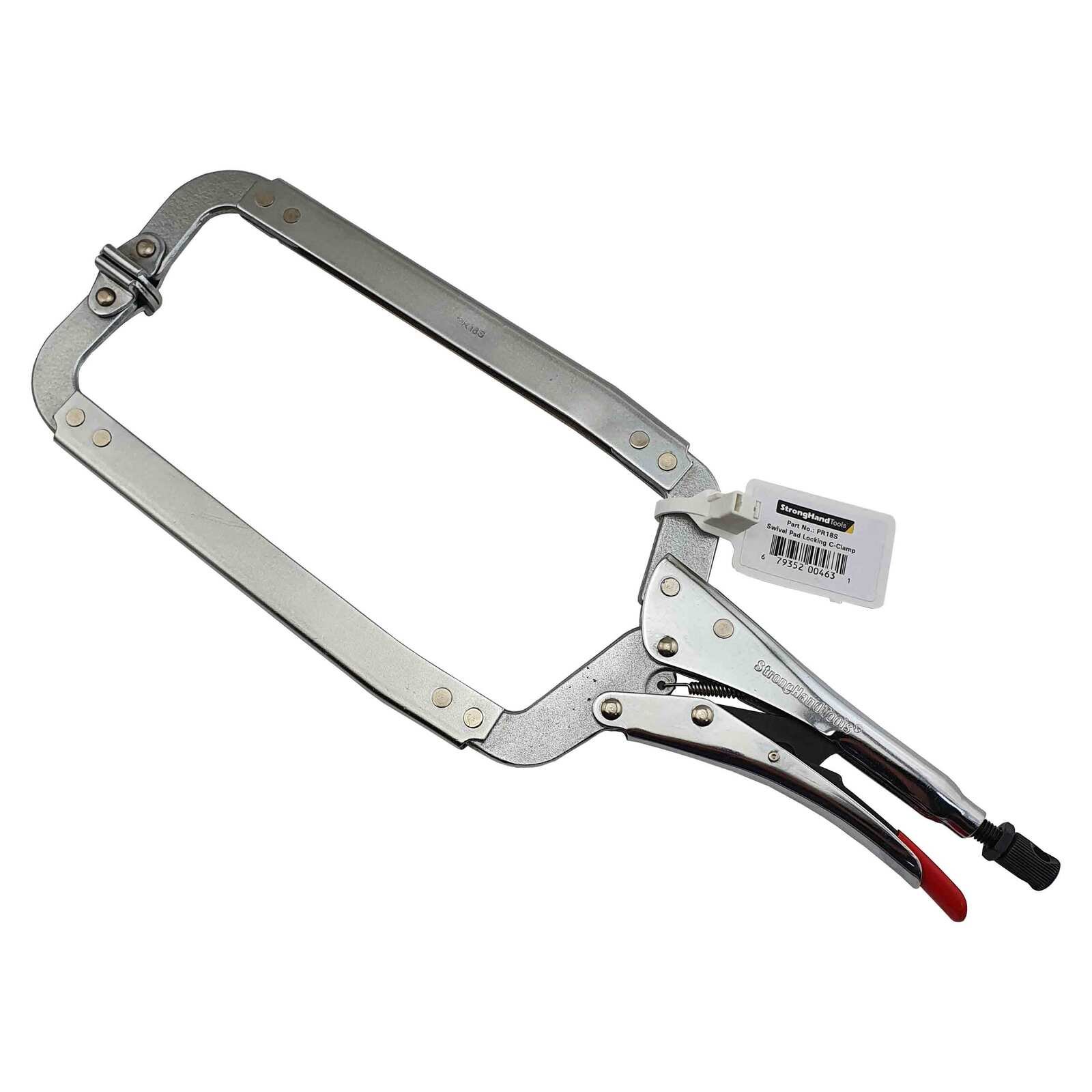 5 Strong Hand Locking C-Clamp Pliers 480mm Swivel Pad Ends