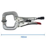 2x 165mm Strong Hand Locking C-Clamp Pliers Swivel Pad Ends