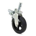 200mm (8"x2") Rubber Coated Castors for 2 Ton Pipe Stand 900 lbs (410kg) Load Rating - 4 E - Image 3