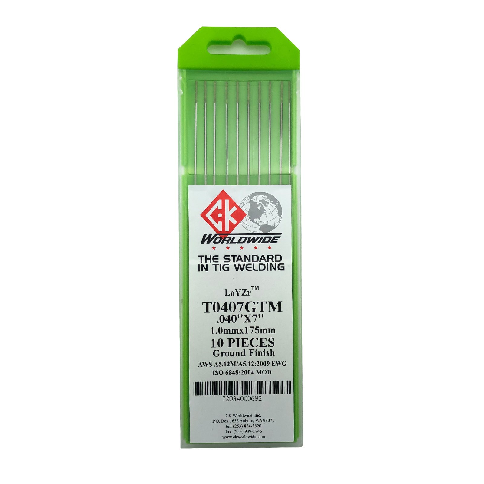 1.0mm LaYZr CK Chartreuse TIG Tungsten Electrodes 10pcs