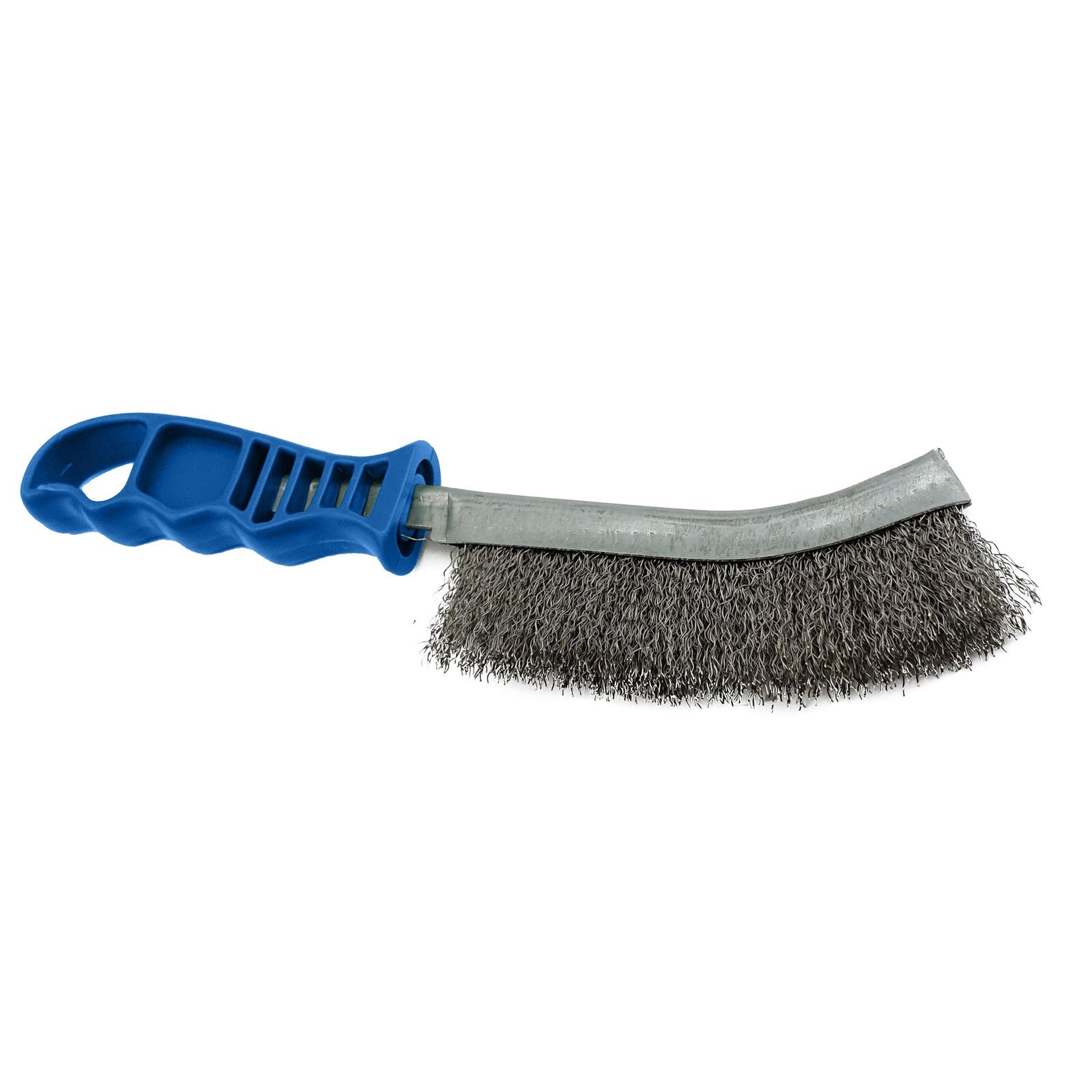 2x Stainless Steel Wire Brush Blue Handle Single Row S/S
