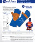 2x Promax Blue Mig Welding Gloves 40cm Long - Image 2