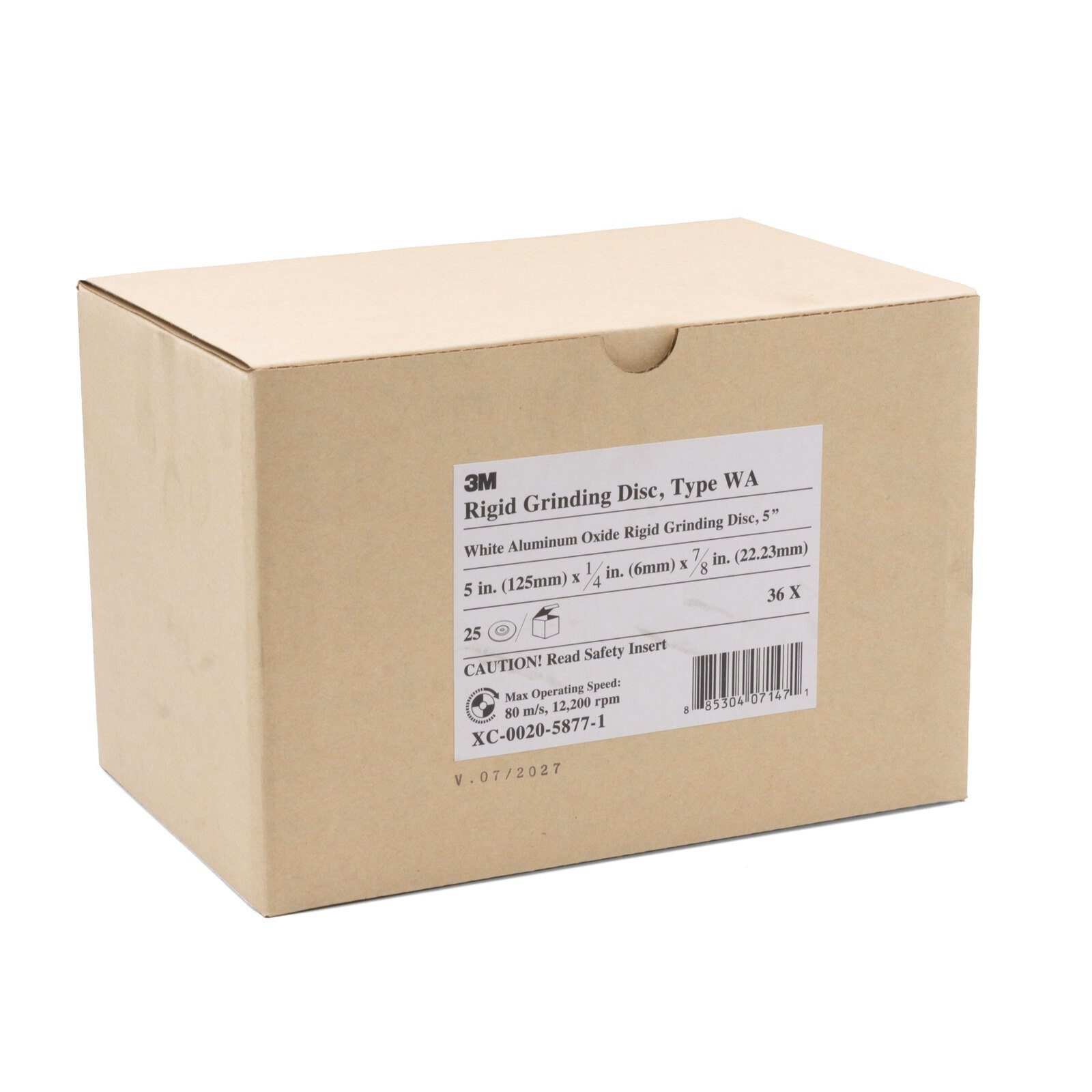 3M 5" 125mm 36 Grit White Aluminium Grinding Disc 200pcs
