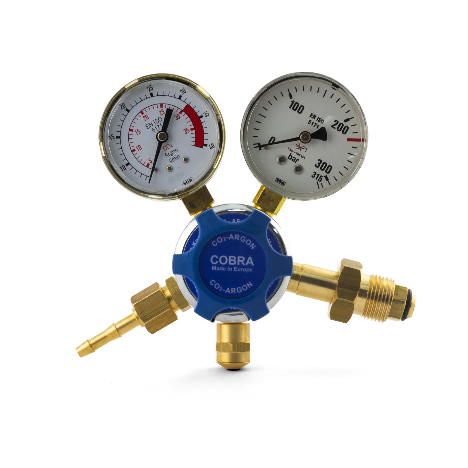 COBRA Argon Regulator / Flowmeter - Side Entry Welding 0 - 30 LPM