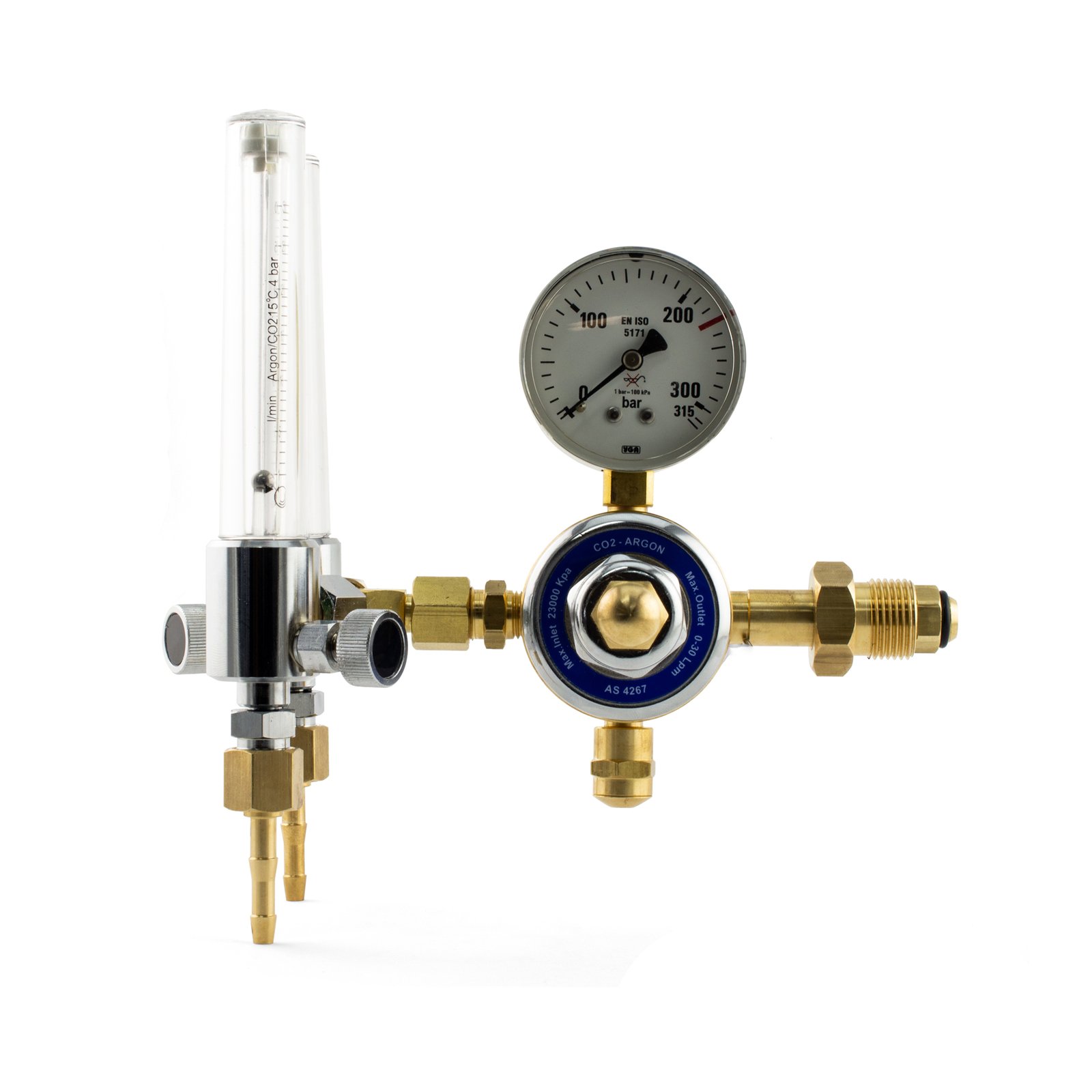 YLDARFL25-Purge COBRA Argon Side Entry Purge Regulator - 2 x Flow Meters for Purging Gas Dual Flow - Image 1