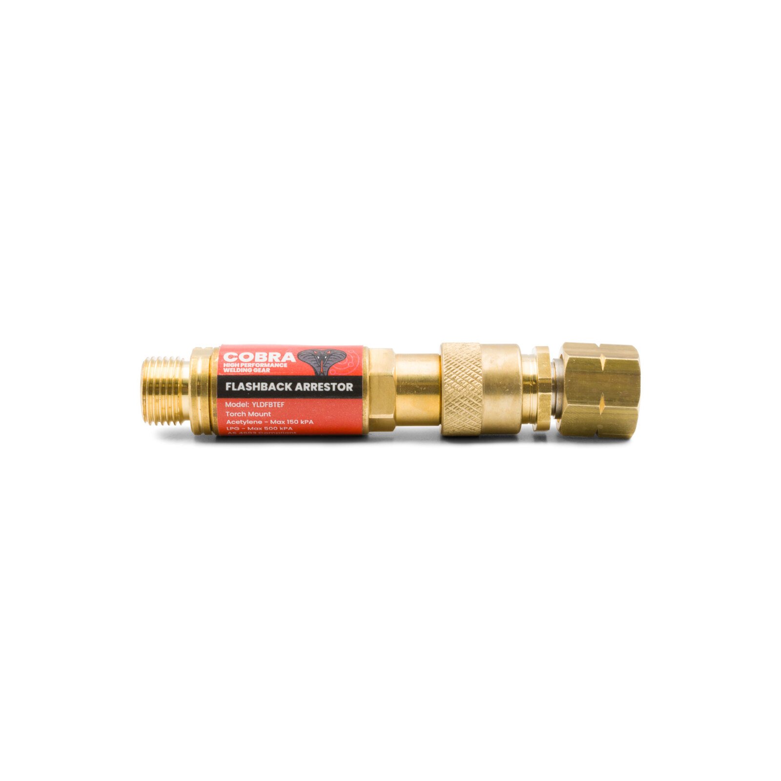 COBRA Fuel Gas Flashback Arrestor Torch End Quick Connect