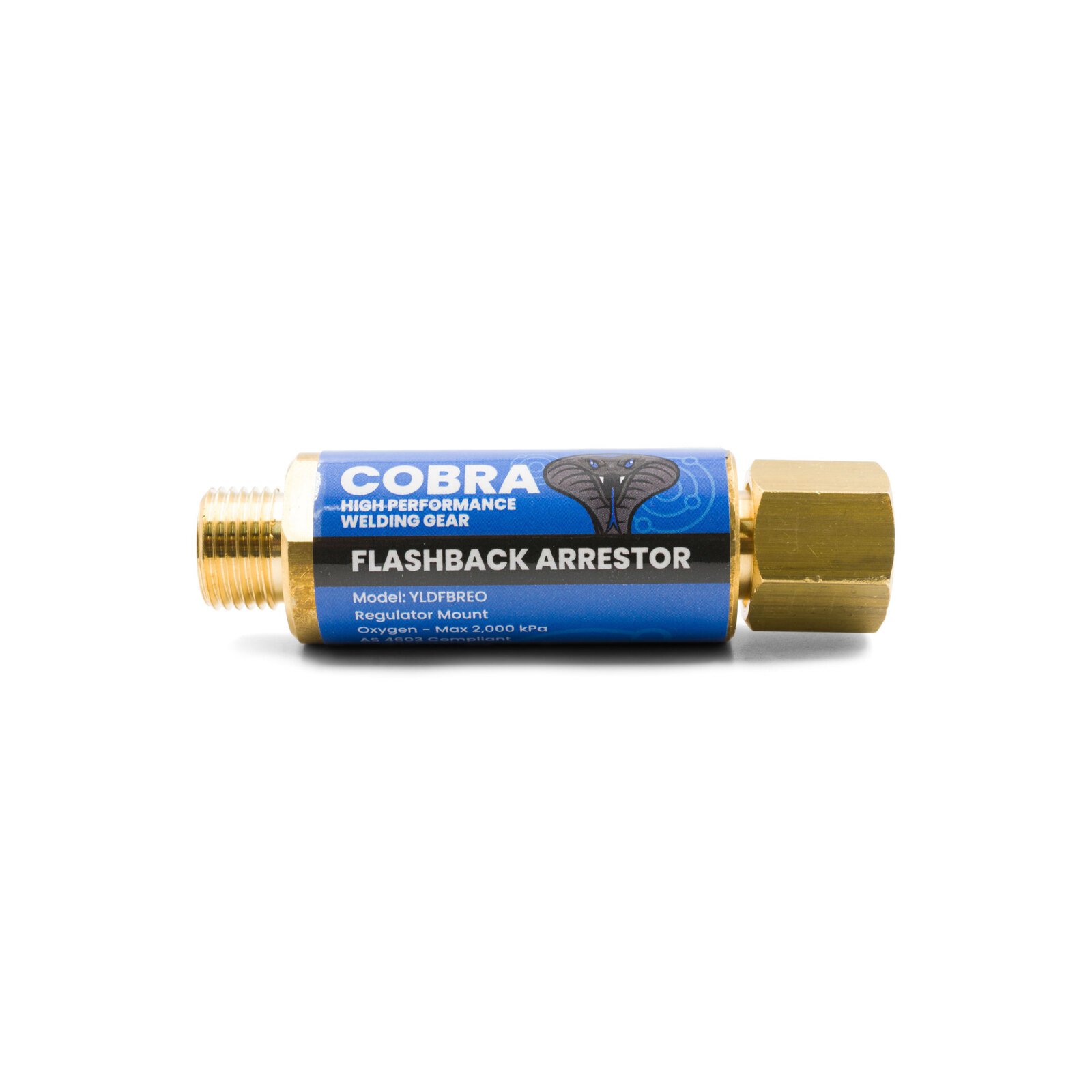 COBRA Oxygen Gas Flashback Arrestor - Regulator End